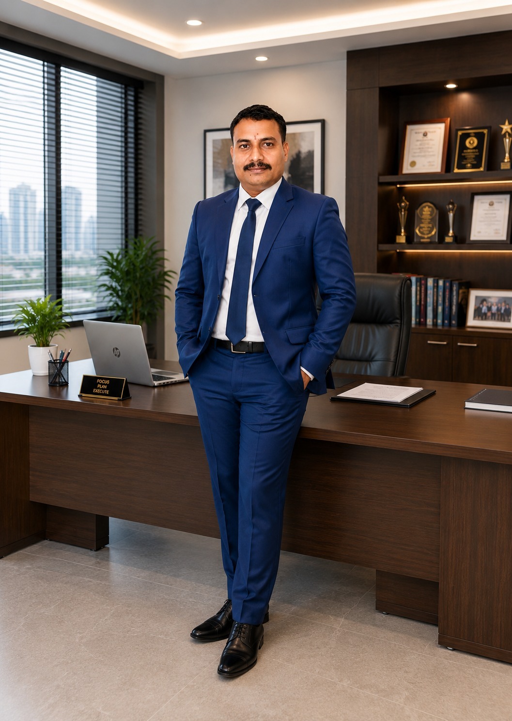 IVEC founder in the office